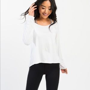 Zyia White Namaste Long Sleeve T size medium